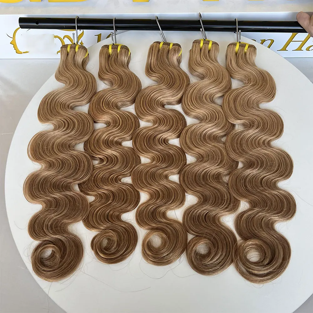 

SWANEE #27 Honey Blonde Bundles Body Wave Human Hair Bundles Remy Hair Weave Colored 1/3/4 Bundles Hair Extensions