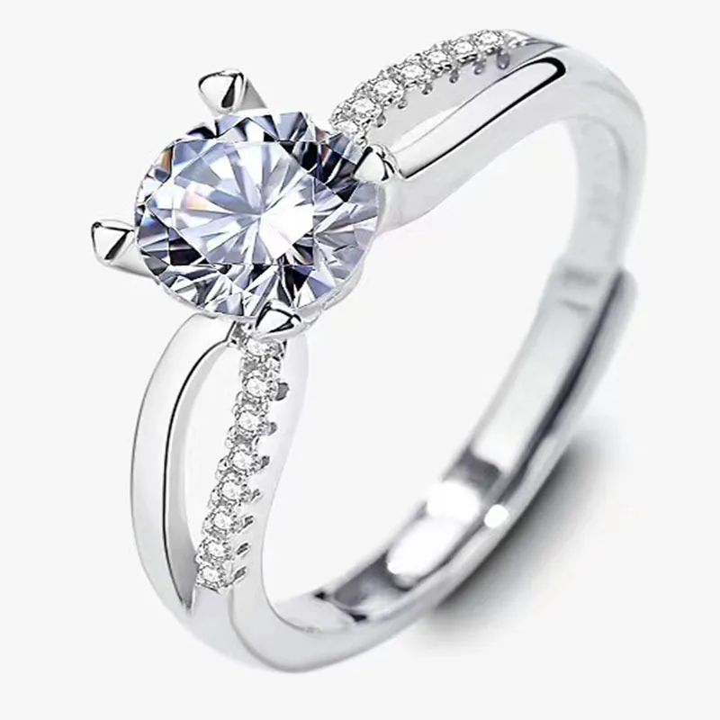 New Light Luxury Fashionable Adjustable Open 18K Ring PT925 Versatile Small Interwoven Women's Ring