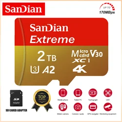 MiniMemory Card 512GB Micro TF/SD Card 1TB 2TB Class 10 High Speed A2 Flash TF Card 256GB Flash Card For 4K Camera ​Sd Memory