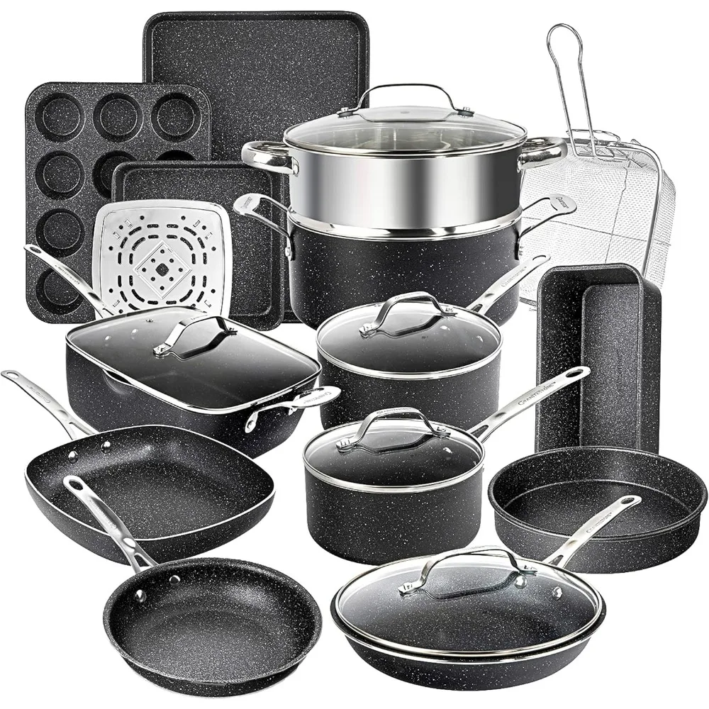 

Kitchen Pots and Pans Set Non Stick Cookware Set, Oven & Dishwasher Safe, Kitchen Cookware Sets, Granite Nonstick Cookware Set