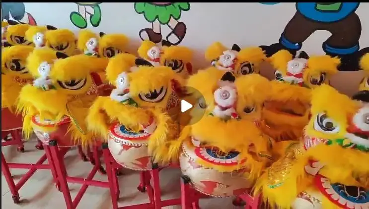Royal 12 inch Lion Dance Costume Drum Gong Cymbals pants 2-5 Age Kid Child WZPLZJ Gift Party Performance Park Game Outdoor Even