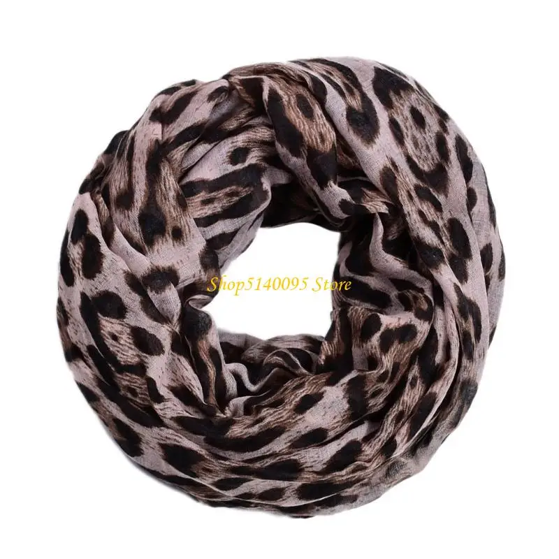 DXAE Sciarpa convertibile con stampa leopardata Avvolgimento leggero per testa Attività all'aperto da viaggio