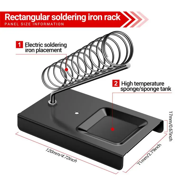 Solder Iron Spring Holder Square Solder Base With High Temperature Resistance Stable Support Base For Production Workshop