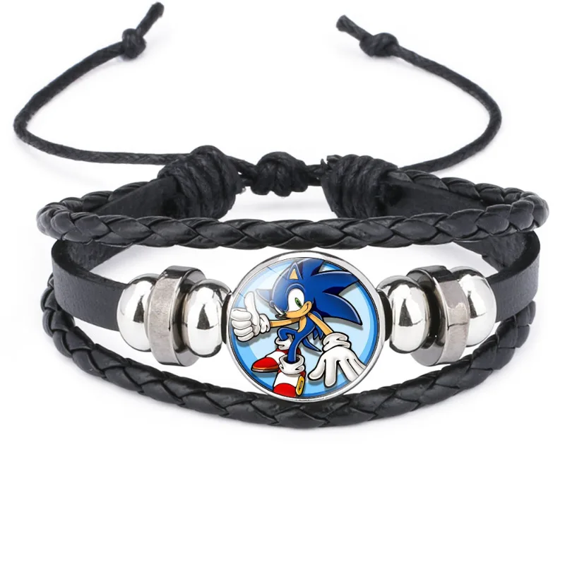 

Cartoon Anime Cartoon Sonic The Hedgehog Black Multi-layer Bracelet for Men Women Braided Summer Bracelet New Trend Jewelry