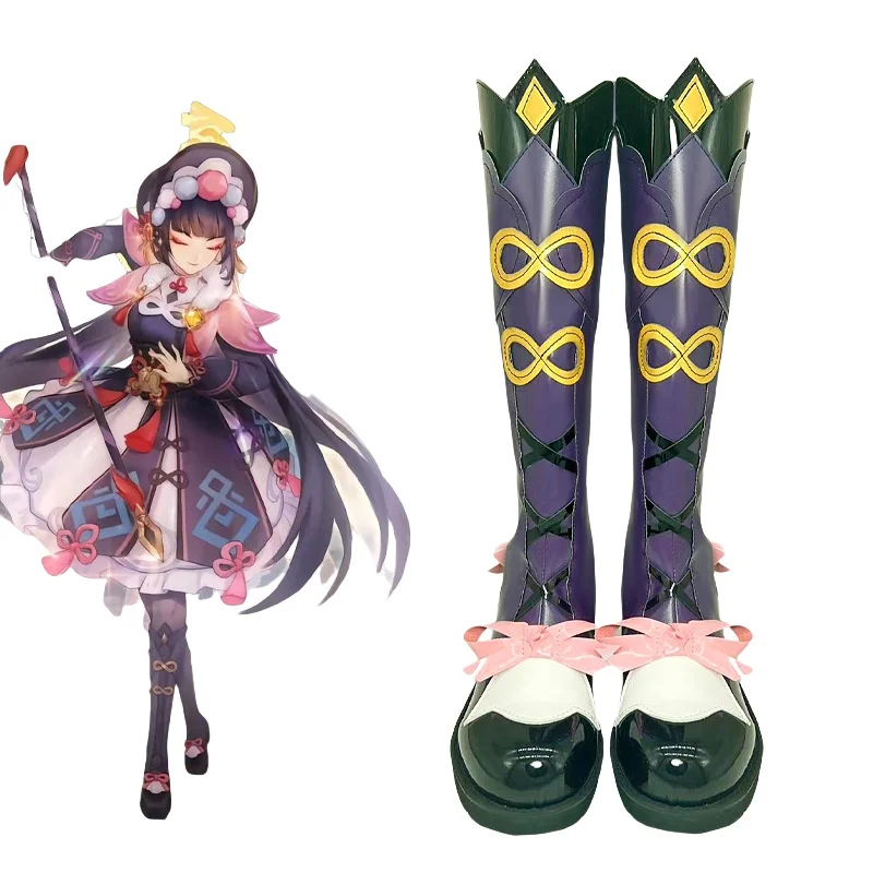 

Yun Jin Shoes Cosplay Game Genshin Impact Shoe Women PU Leather Boots