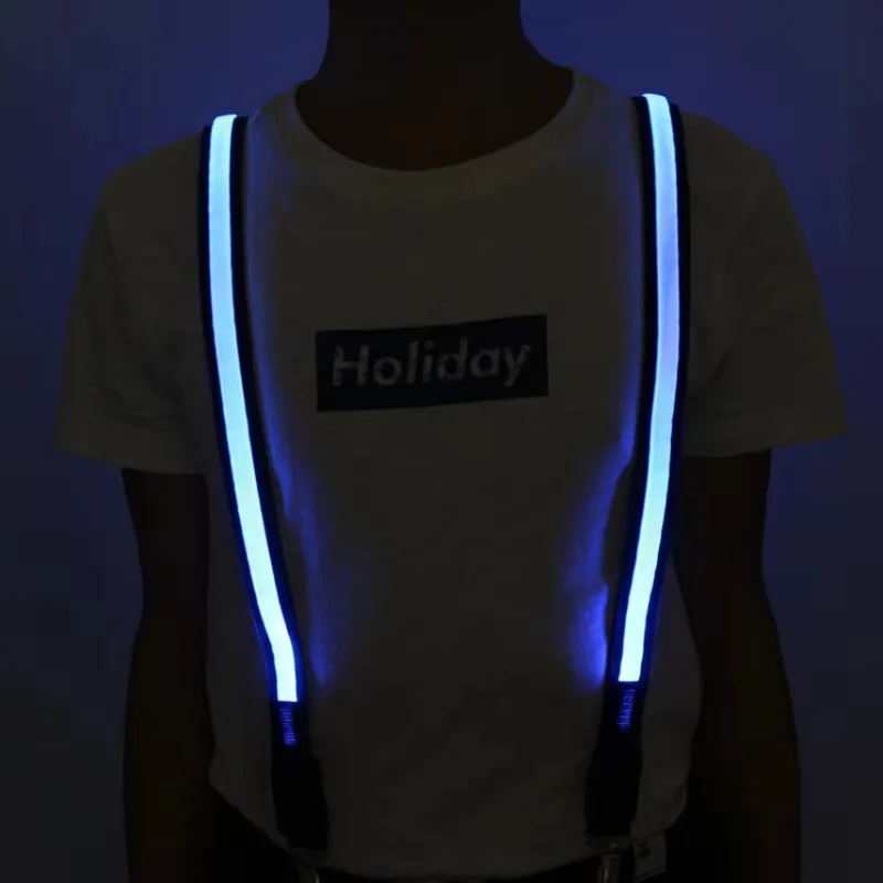 Luminous Men's Led Suspenders Bow Tie Perfect Music Bar Suspenders Illuminated Led Festival Costume Party Performance Props