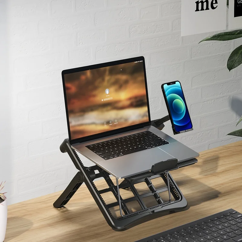 Adjustable Portable Laptop Stand for 17.3inch Desktop Office Stands Height Increasing Radiator Folding Storage Rack Bearing 10kg