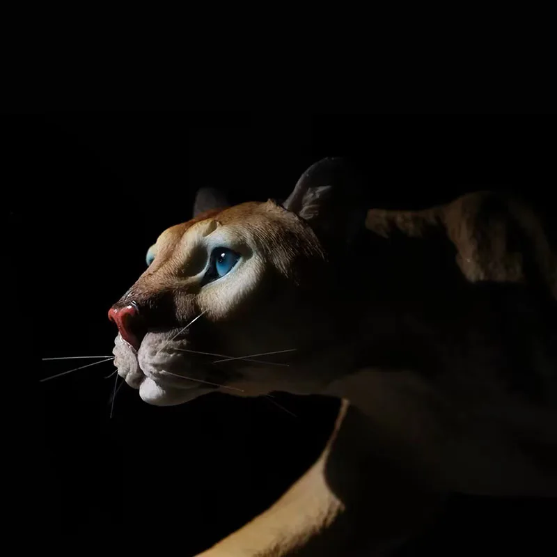 Home Decor Statue Realistic Giant Puma Cougar Animal Model Figurine Art Ornament Lifelike Resin Sculpture Housewarming Gift