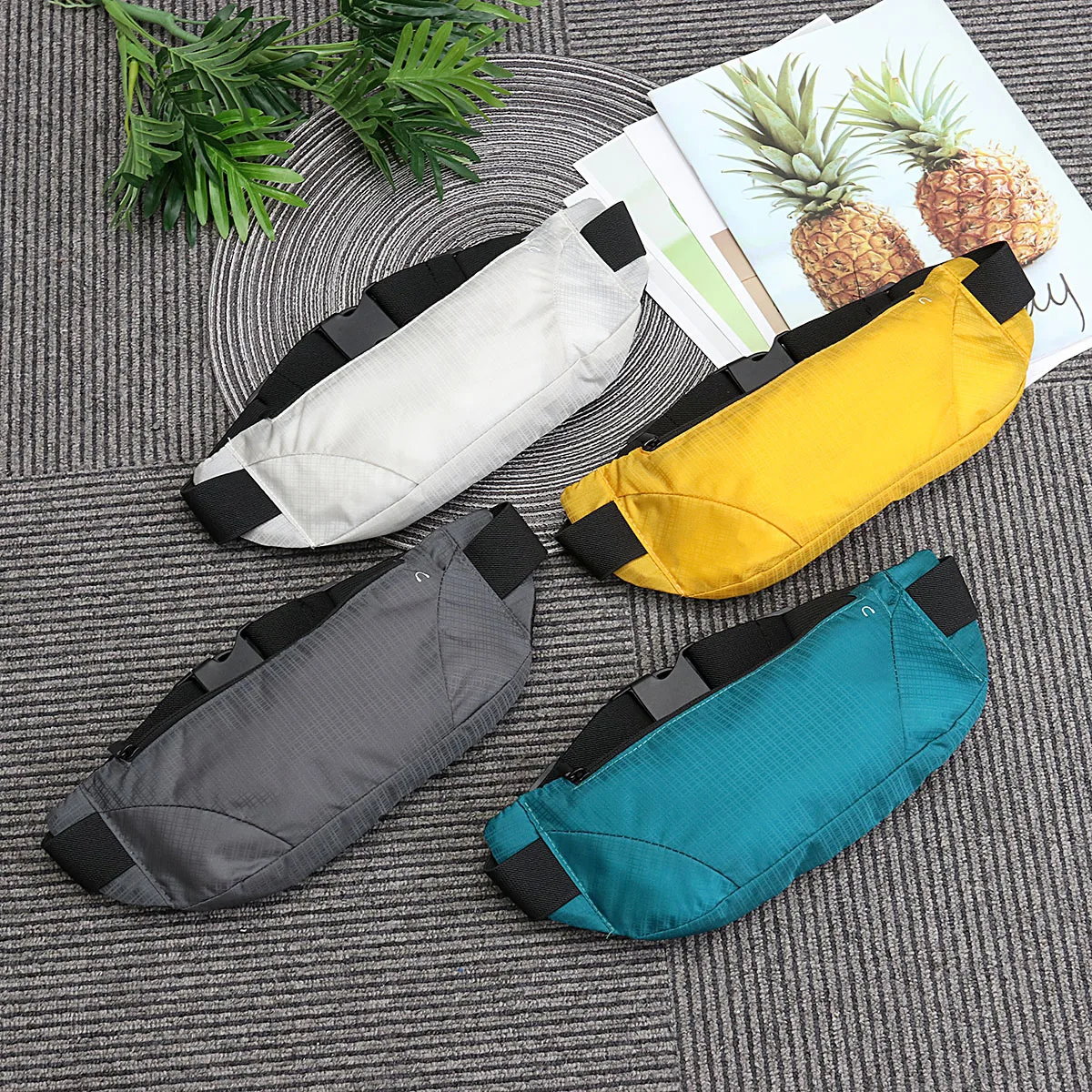 Running Waist Bag Lightweight High-Capacity Yellow Waterproof Outdoor Waist Pouch for Travel Hiking Biking Dog Walking