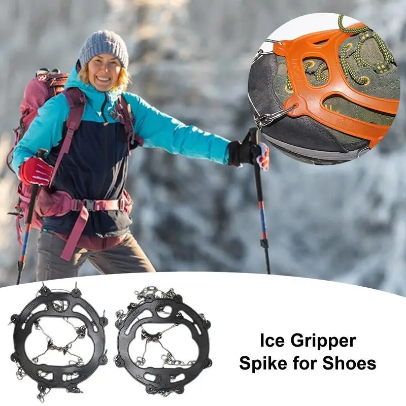 Crampon Traction Cleats 8 Stainless-Steel Spikes Ice Snow Grips For Ice Fishing Ice Snow Grips Traction Cleats For Walking