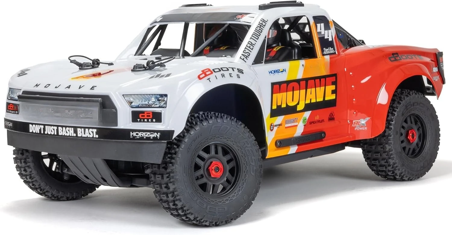

Mojave RC Truck 4X4 4S BLX 1/8th Scale Desert Truck RTR (Battery and Charger Not Included), White/Red ARA4404T1