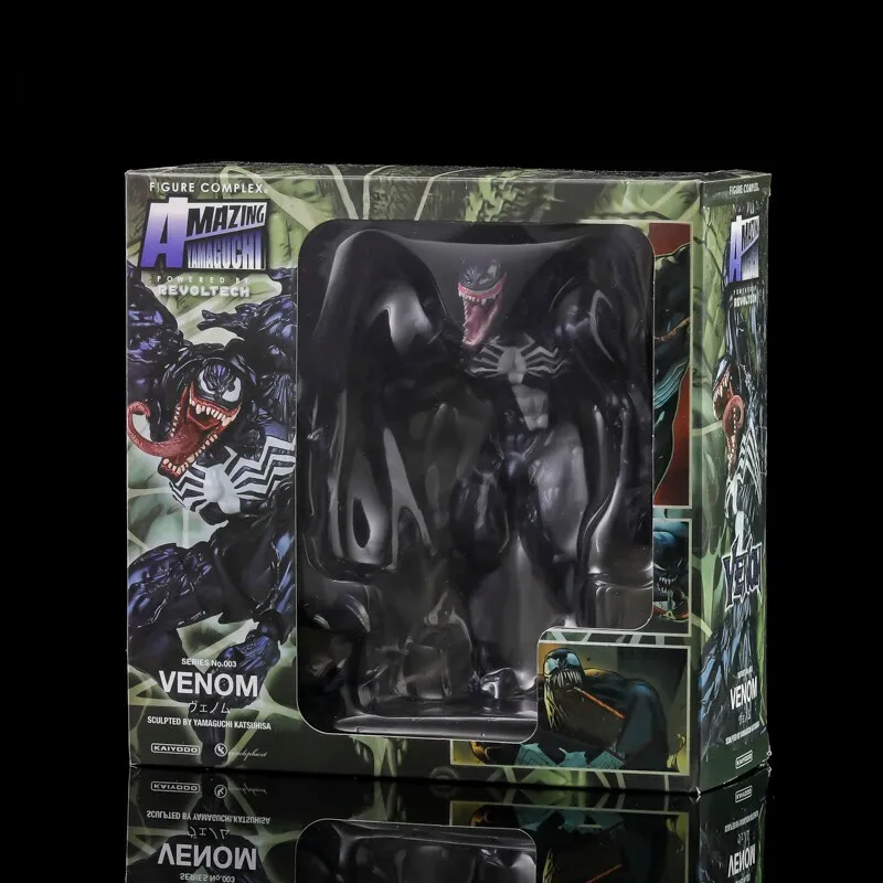 AMAZING YAMAGUCHI Carnage Venom KAIYODO Spider Man Legends Action Figure Joint Movable Change Face Statue Model Kid for Toy Gift image 3