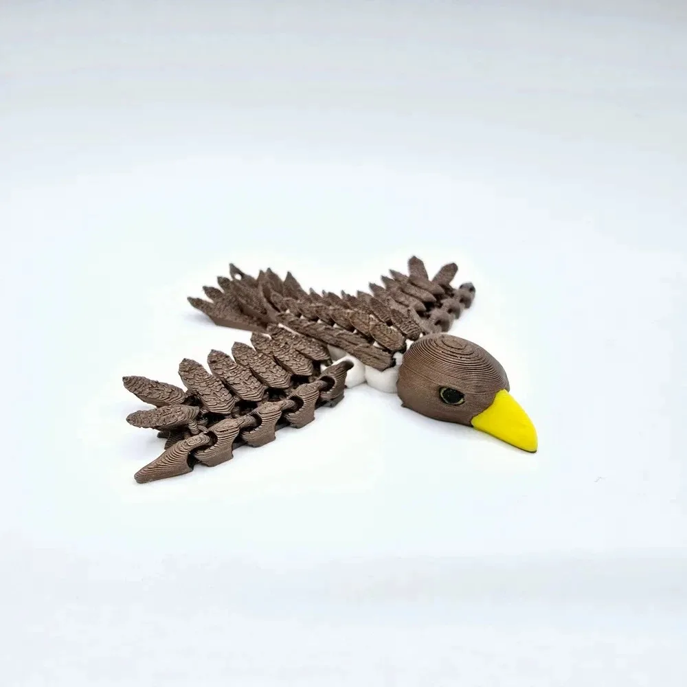 3D Printed Cute Pet Eagle Toy Joint Movable Simulation Animal Bird Model Home Office Decor Ornaments Creative Collection Gift