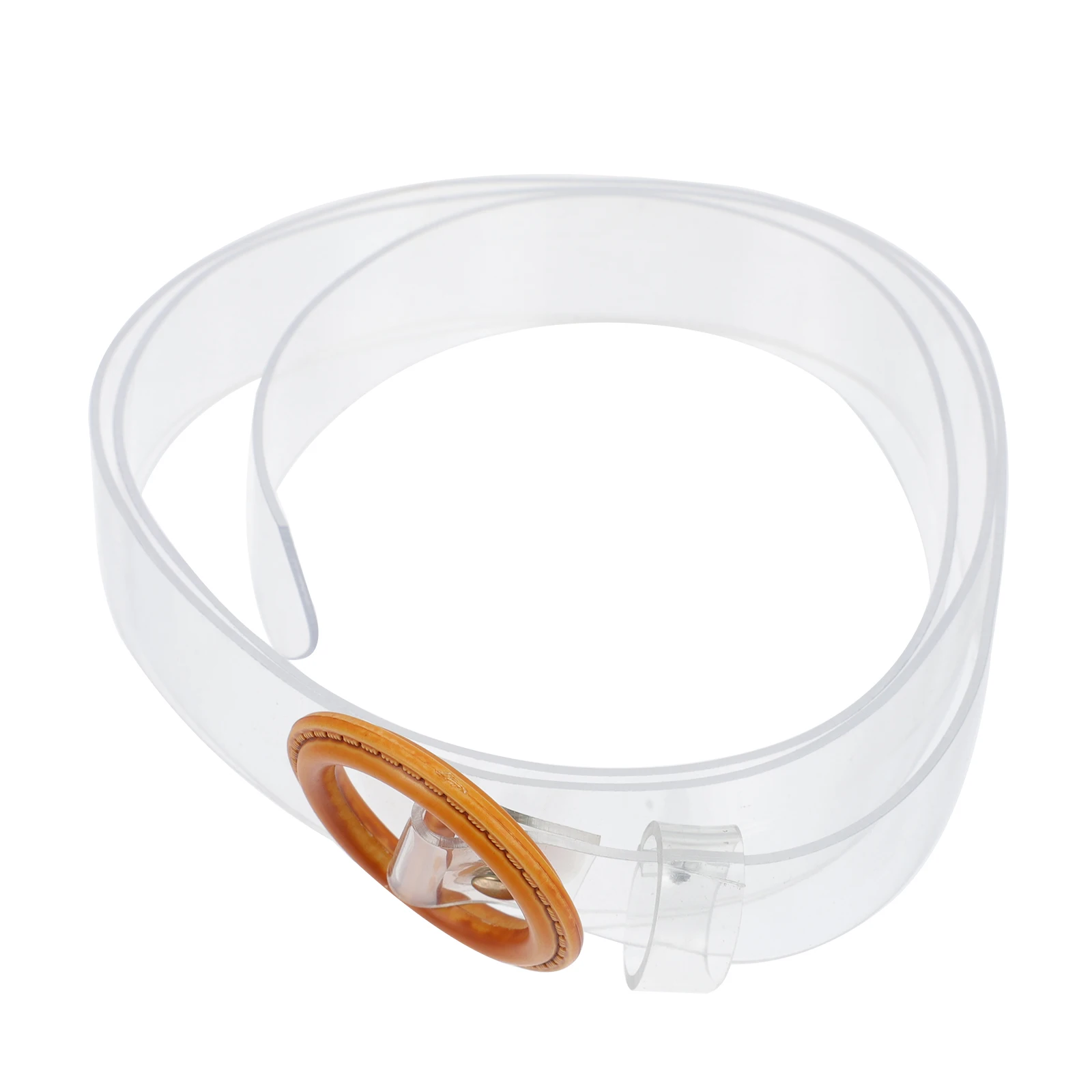 

PVC Buckle Waist Belts Wide Elastic Stretch Transparent Belt for Wedding Party Prom Banquet Business Trench Coat Fashion Style