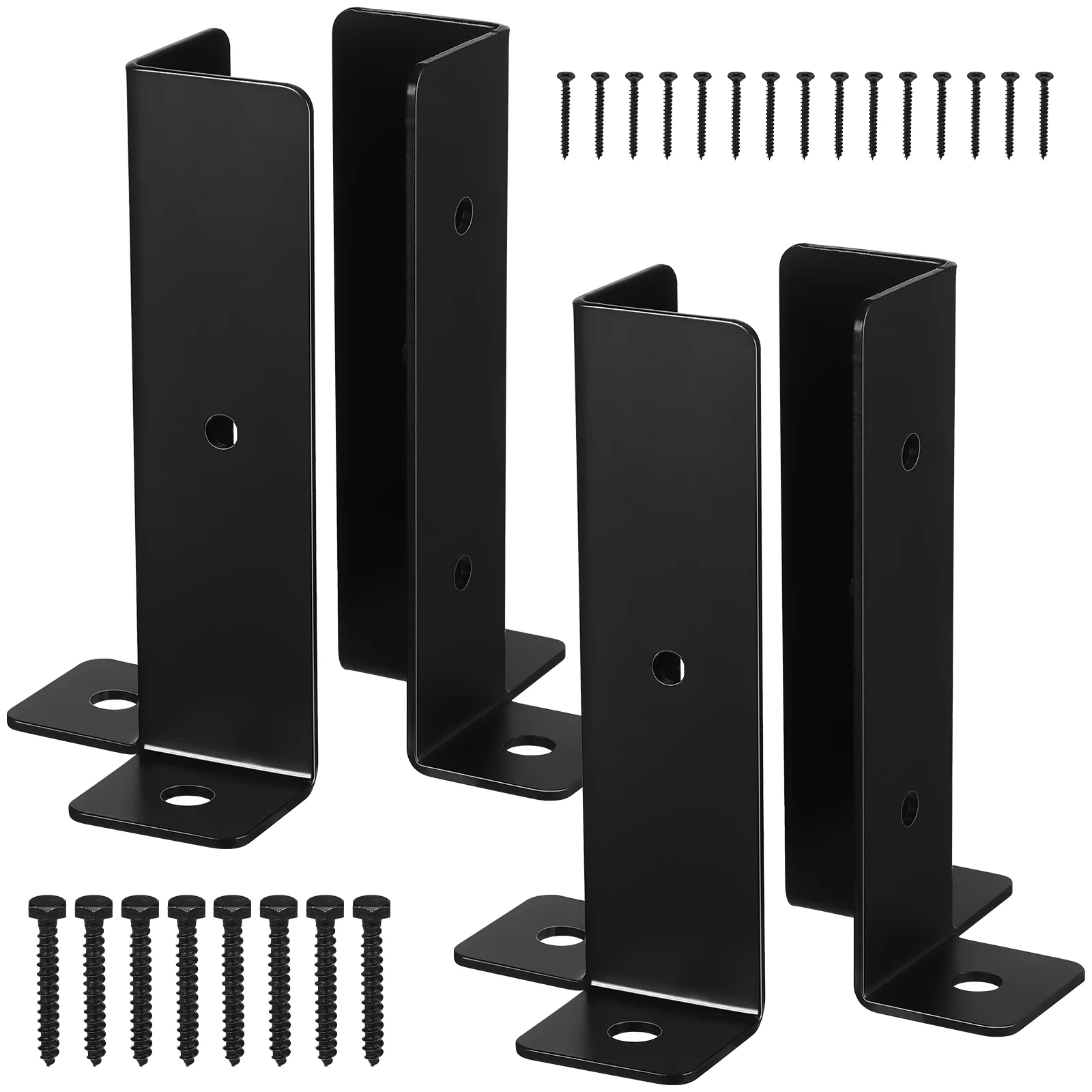 4 Pcs Wooden Fence Gazebo Post Base Adjustable Pergola Bracket Kit Iron Support Brackets