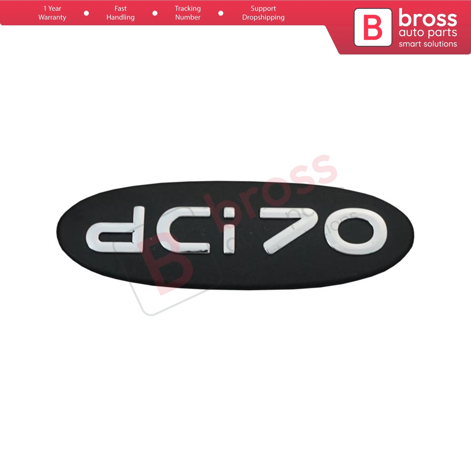 Bross Auto Parts BSP568 Black dci 70 Badge Monogram Emblem for Renault Kangoo 1998-2007 OEM : 8200120852 / 82 00 120 852