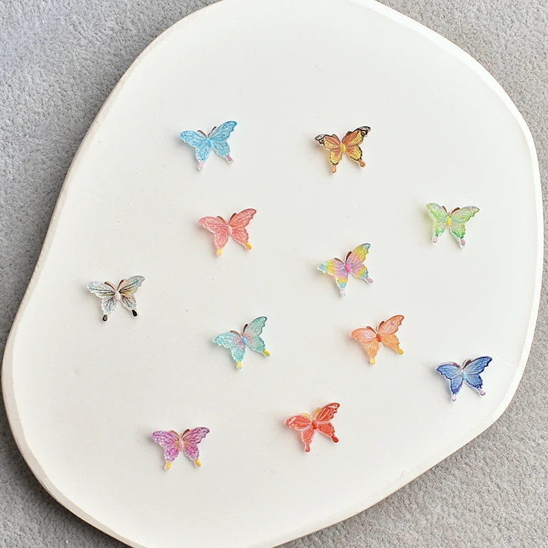 

Resin Luminous Colored Butterfly Nail Art Decoration Three-Dimensional Swallowtail Butterfly Fingernail DIY Accessories