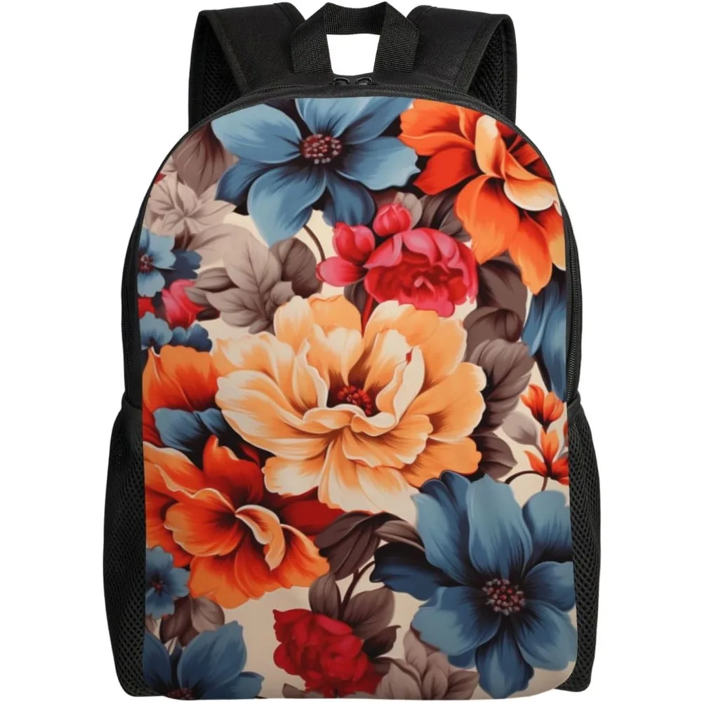 

Floral Flower Print Cute Backpack Waterproof Lightweight Laptop Backpack Shoulder Bag Casual Daypack For Women Men