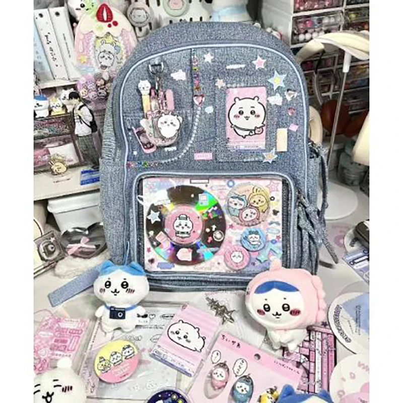 Richme Harajuku Women Backpacks Subculture Denim DIY Ita Bags Female Casual Large Capacity Commute Students Bolso Mujer Shoppers