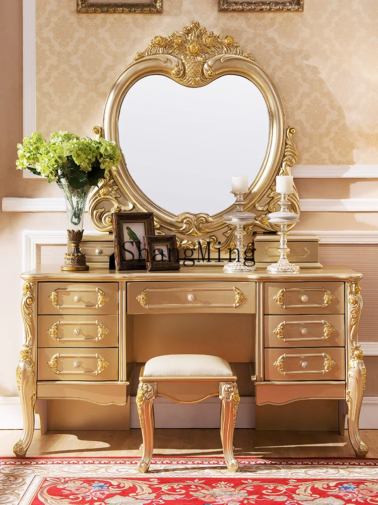 

FG solid wood dressing table bedroom white princess dressing table luxury assembly dressing table