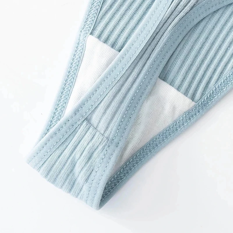 4-teiliges Damen-Unterwäsche-Set: Modische Gestreifte Tangas aus Weicher Baumwolle, Sexy Lingerie, Atmungsaktive G-Strings, Bequeme T-Backs – Detail 2