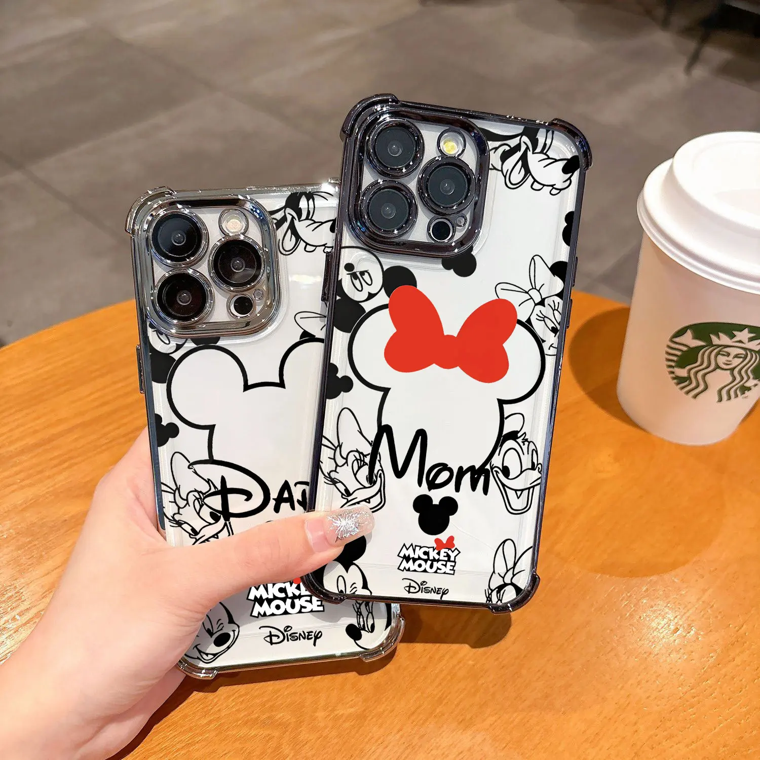 Mickeys Minnies Yk2 Red Cute Plating Case For Oppo A98 A97 A9 A79 A78 A76 A74 A72 A5 A54 A55 A17 A16 A15 A3 5G Anti-Fall Cover