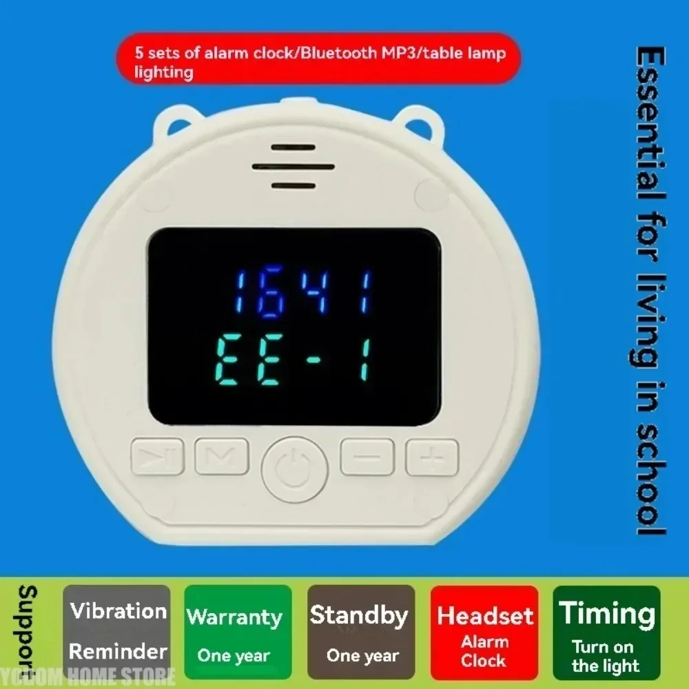 

Цифровые часы со светодиодным ночником 2026 — функция повтора, музыкальное радио, 5 комплектов будильника, поддержка карты памяти макс. 32 ГБ