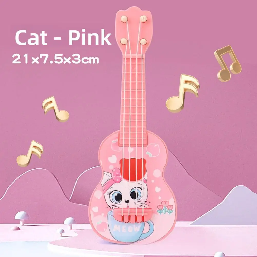 Mini instrumento de guitarra que puede tocar música, juguete de simulación, ukelele, guitarra para niños, juguete para niñas y niños, regalo de cumpleaños para principiantes