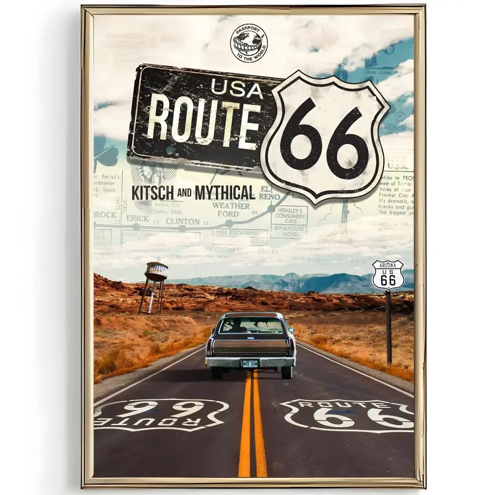 landmark route R-Route 66 Poster Unique Home Decoration Ideas & Stylish Interior Art