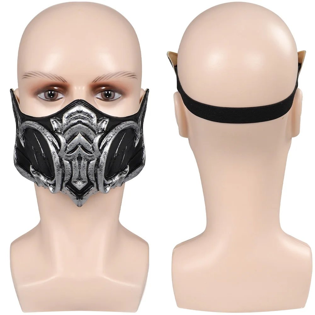 Kitana/Scorpion/Sub-Zero Cosplay Latex Gloden Blue Mask Mortal Cos Kombat 11 Helmet Masquerade Rolplay Accessory Halloween Props