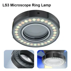 Mechanic LS3 lámpara de anillo para microscopio, 7W, fuente de luz, ajuste de brillo, protección ocular, lámparas de trabajo para la mayoría de los microscopios ESTÉREO