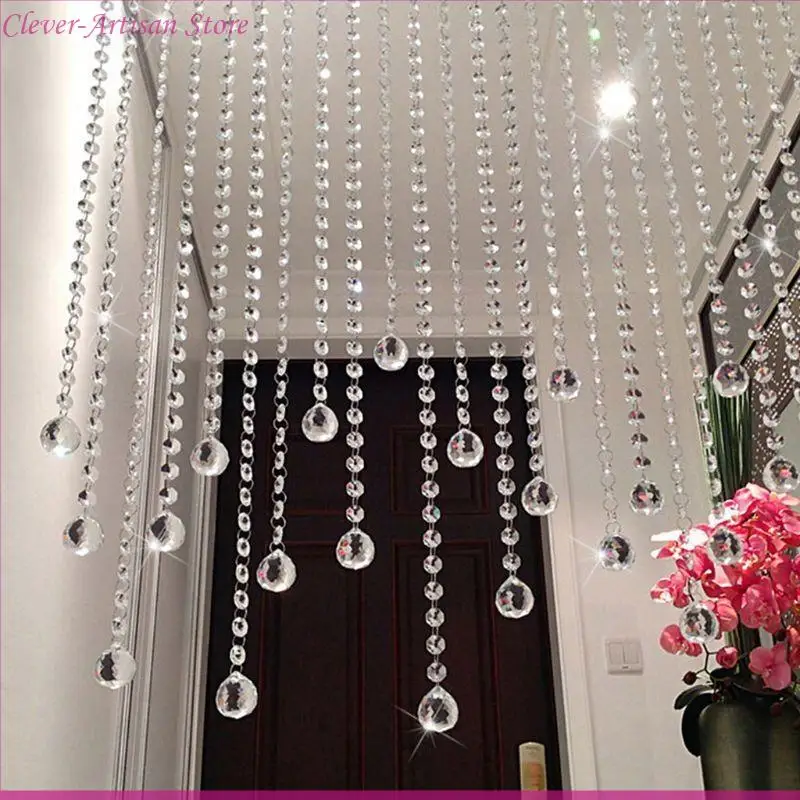 E06B Lámpara cristal transparente Bola colgante Swratcher Decoración bodas 20 mm