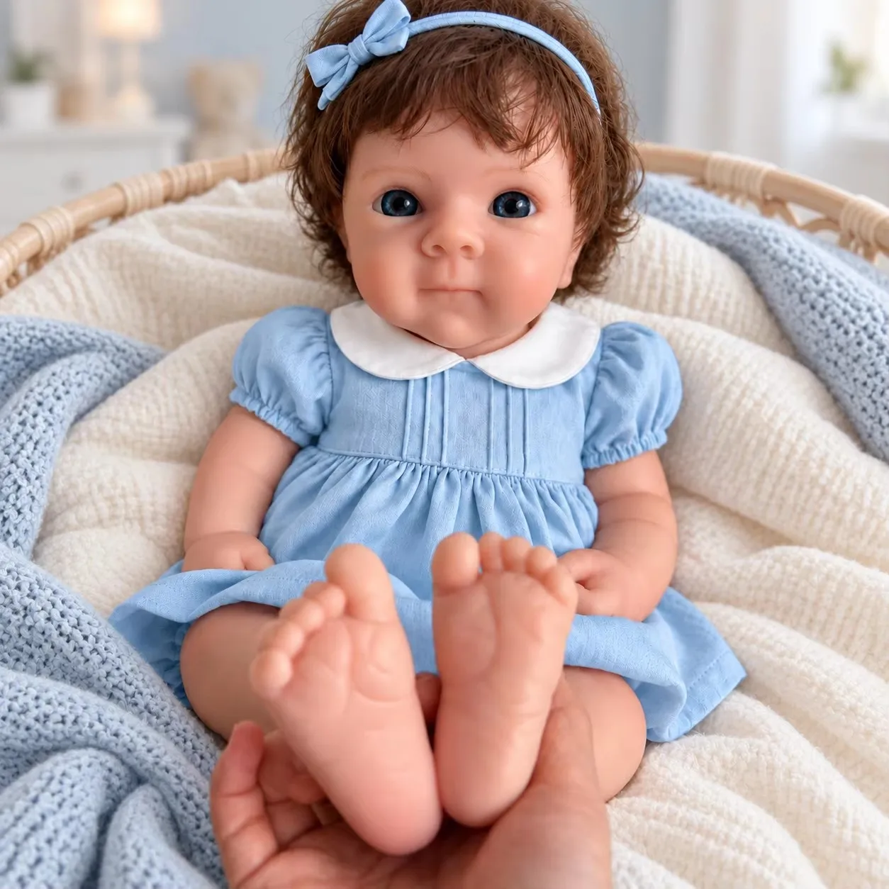 50cm Reborn Girl Doll Full Body Silicone with Rooted Hair and Open Eyes Realistic Newborn Gift for Collectors and Birthday Gifts