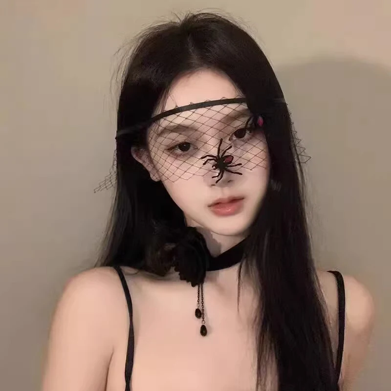 Demi-masque de princesse rétro en dentelle pour femmes, Vintage, Sexy, fleur attachée, accessoire de fête gothique, accessoire de Costume de mascarade