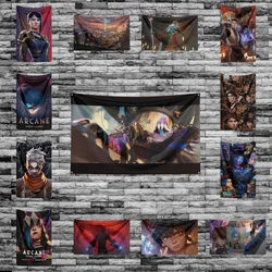90X150CM Arcanes Leagues of Legends Flag-LOLS Polyester Digital Printed Game Tapestry Curtain For Decor