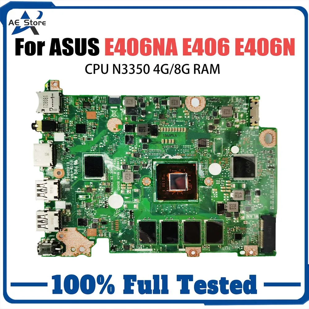 

Notebook Mainboard For ASUS E406NA E406 E406N E406NA Laptop Motherboard With N3350 CPU 4G 8G RAM 64G 128G SSD Systemboard