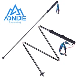 AONIJIE-Lightweight Folding Trekking Polos, bengala de fibra de carbono, cordão, fixo para caminhadas, corrida, montanhismo, E4204