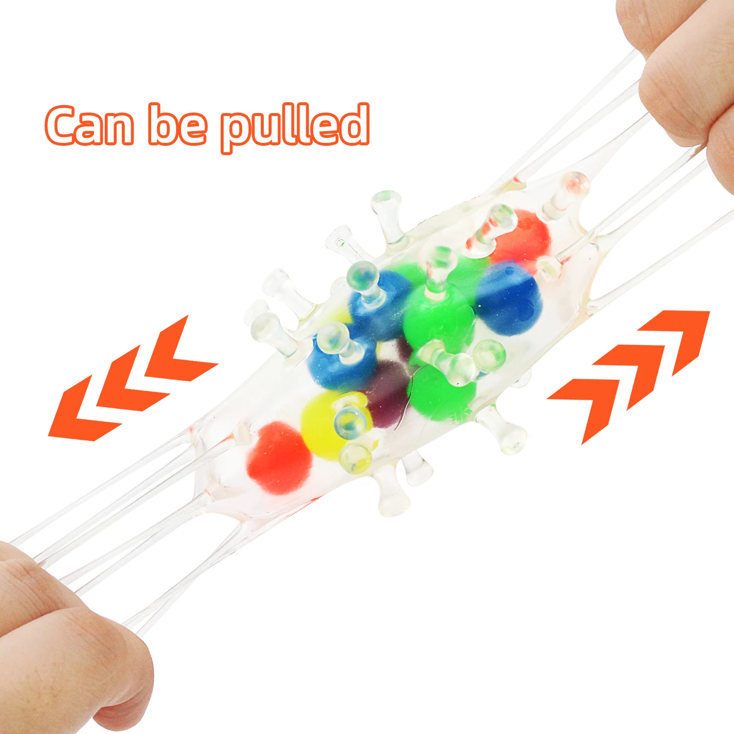 Children's Creative Novelty Toy Squeezing Stress Relief Ball with Spike Color Bead Virus Ball in the Ball TPR Soft Glue