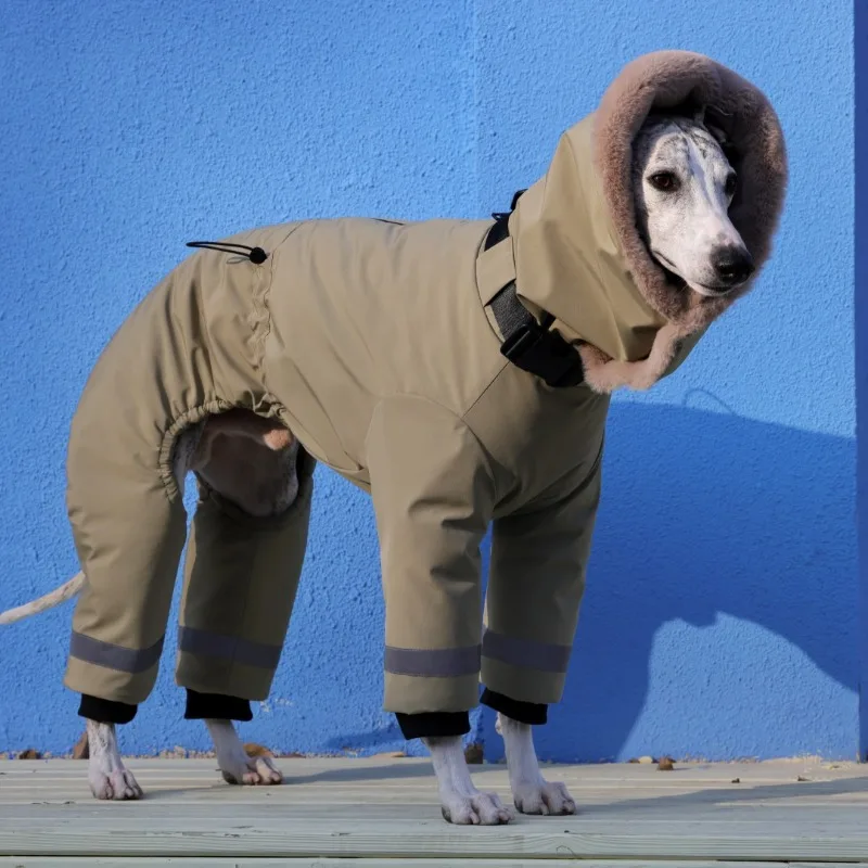 FOR Super Thick Cotton Clothes with Their Own Collars, Waterproof and Warm, High-necked Thin Dog Dog Clothes, Greyhound