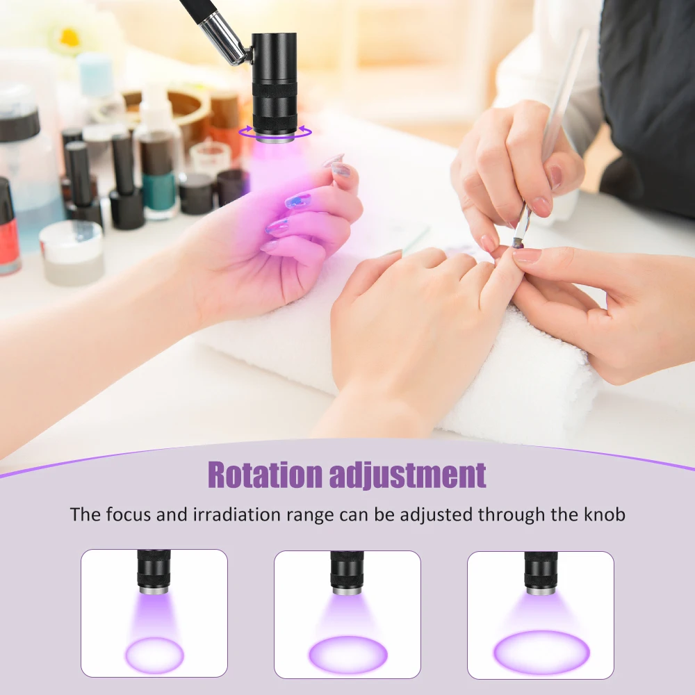 Imagem -05 - Led Cílios Extensões Luz Nail Tech Glue Lamp Potência Ajustável Gooseneck Flexível Cura da Luz uv