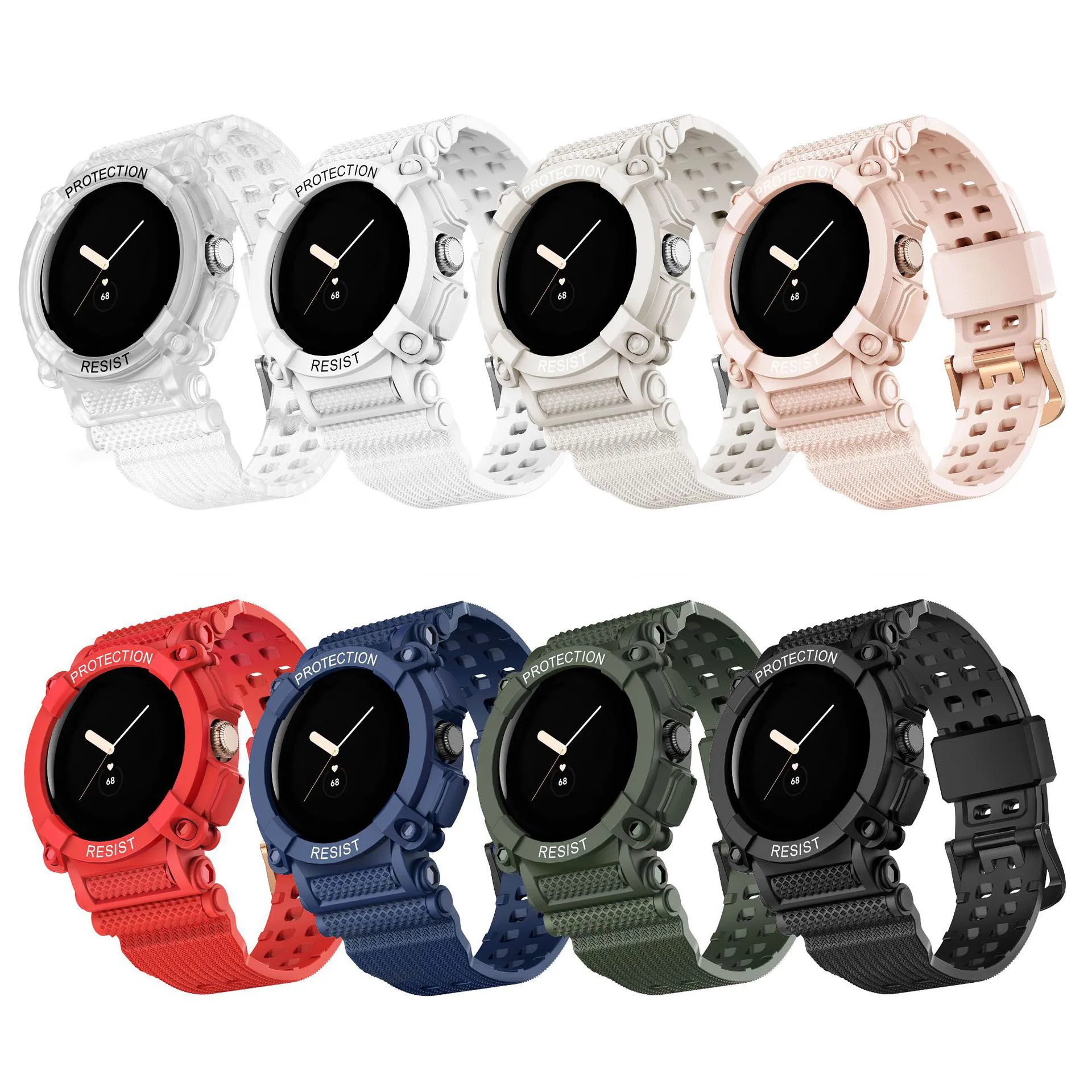 

Корпус Корпуса из ТПУ, защитный ремешок для наручных часов Google Pixel Watch 2/1, ремешок для наручных часов, бампер, чехол, умные аксессуары