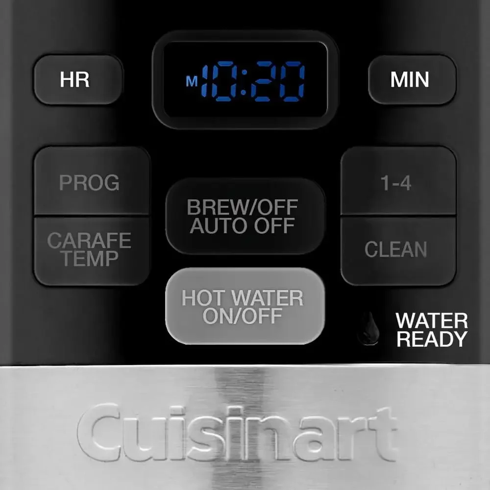 Programmable 12-Cup Coffee Maker with Hot Water Spout LCD Clock Adjustable Temperature Compact Design