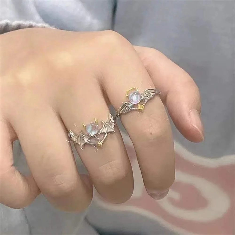 Fashion Angel Demon Couples Rings For Women Men Adjustable Party Wedding Valentine's Romantic Jewelry Gifts