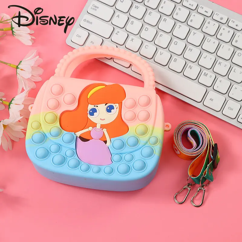 Disney Princess Series New Girls' Crossbody Bag Fashion High Quality Children's Zero Wallet Cartoon Multifunctional Storage Bag