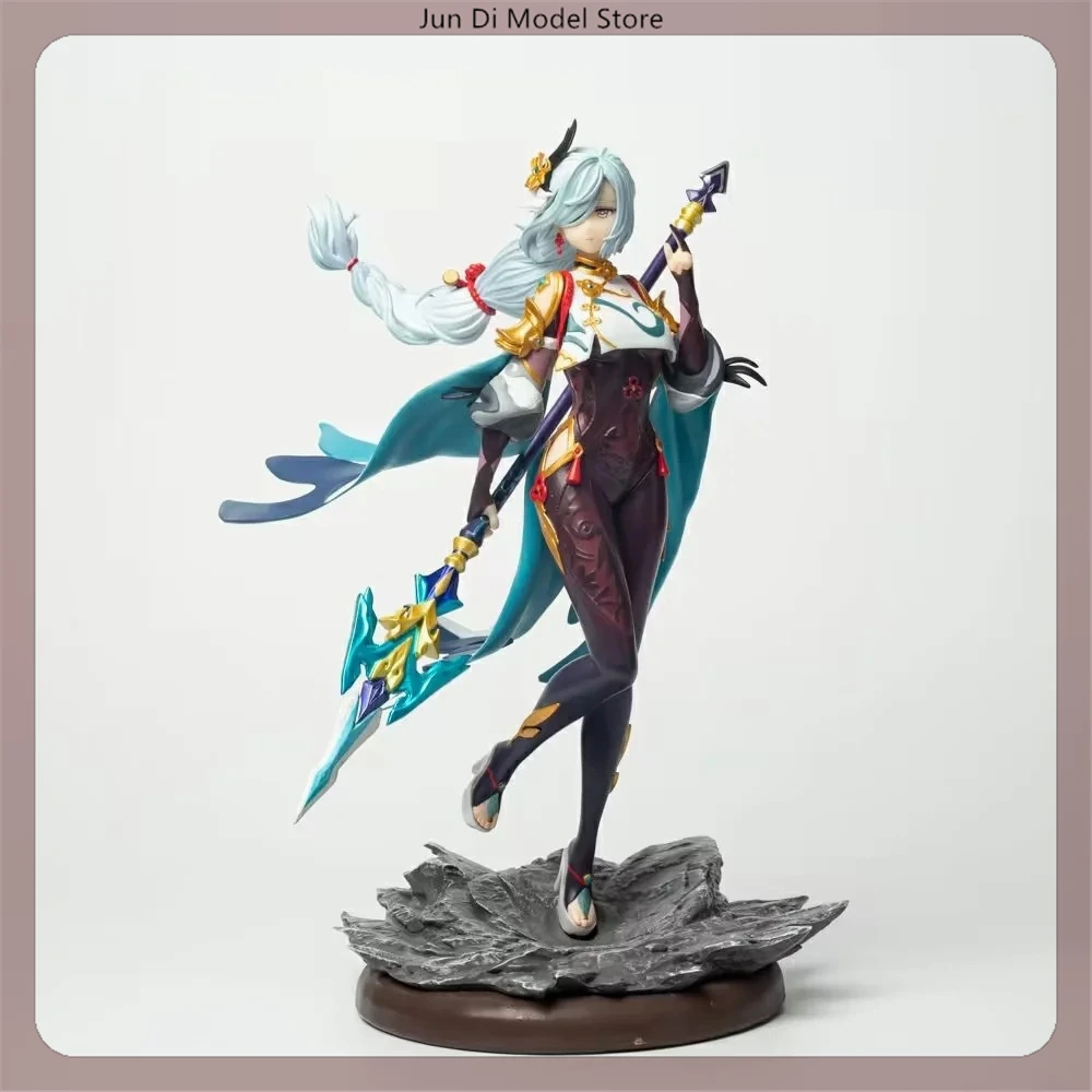 30cm Genshin Impact Shenhe Standing Position Game Girl Figure Model Gk Statue Boys Collection Desktop Decoration Ornament Toys