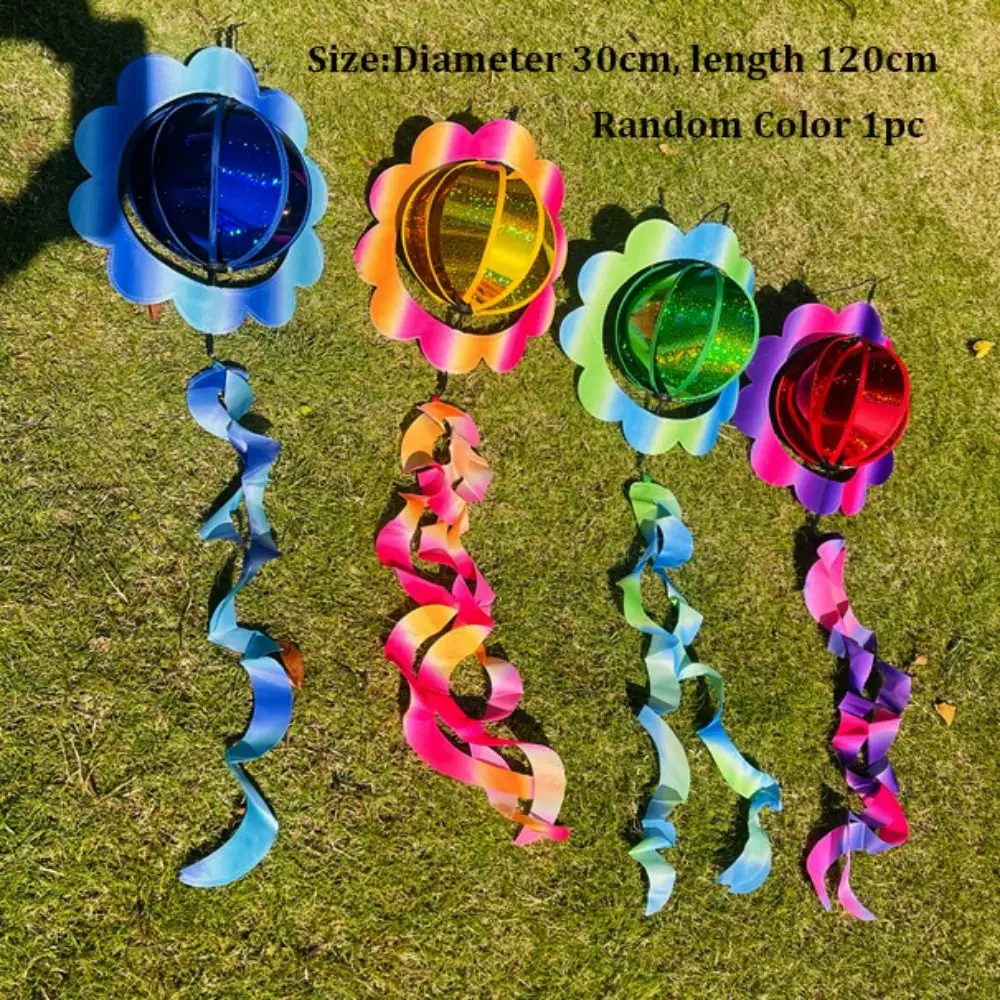 Bola de flor colorida hortênsia moinho de vento pano & plástico ao ar livre brinquedos das crianças pendurado bola moinho de vento não tóxico pendurado