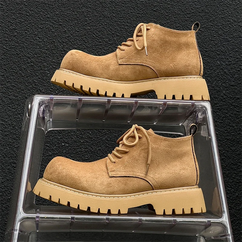 

Брендовый дизайн, большой размер, высокое качество, квадратный каблук, платформа, панк, большой носок, дерби, британские ботинки, мужские ботильоны на шнуровке, мужская обувь