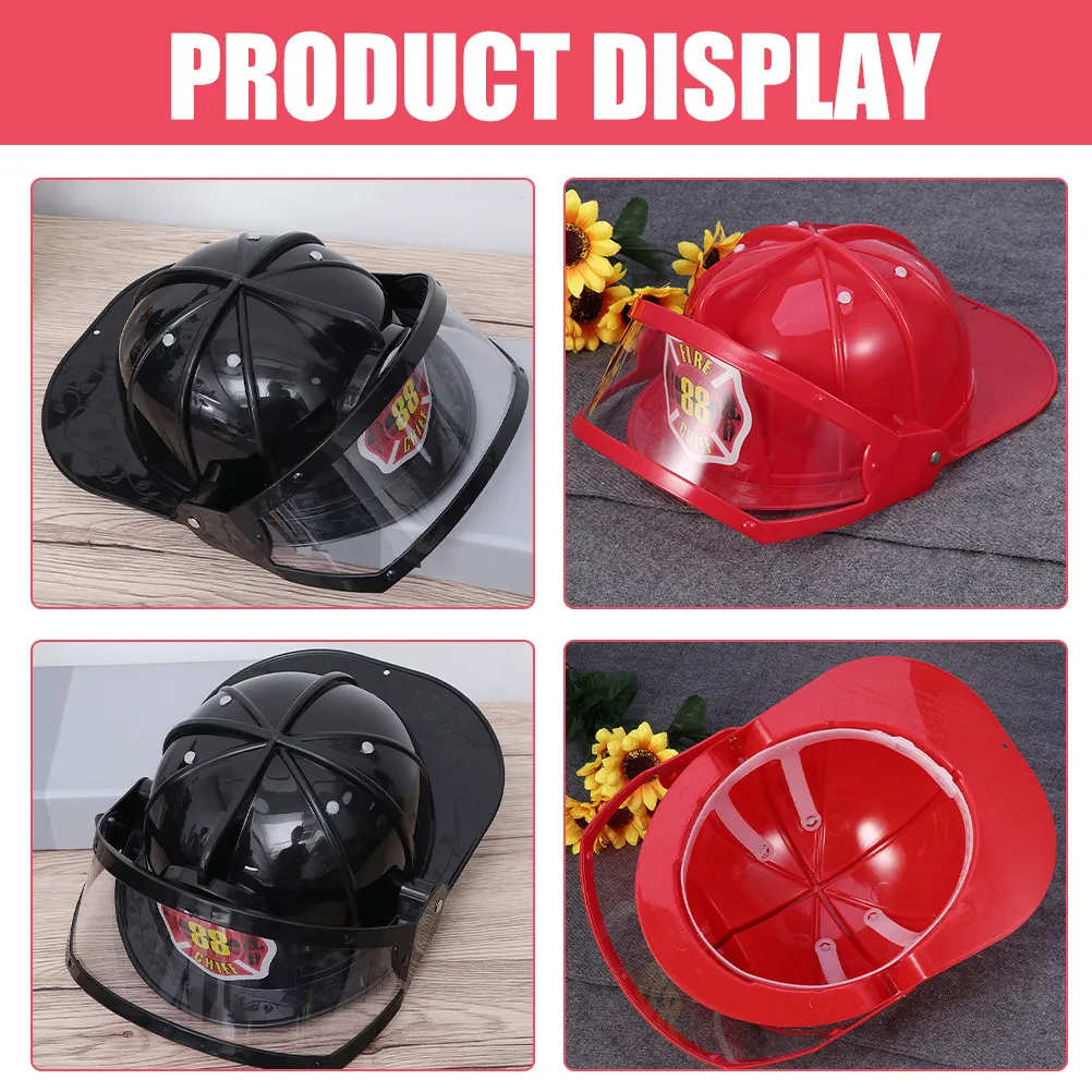 2 Stück Kinder-Feuerwehrhelm, leuchtende Farben, ABS-Material, bequeme Passform, Cosplay für Jungen und Mädchen, Party-Requisiten, Bühnenauftritt