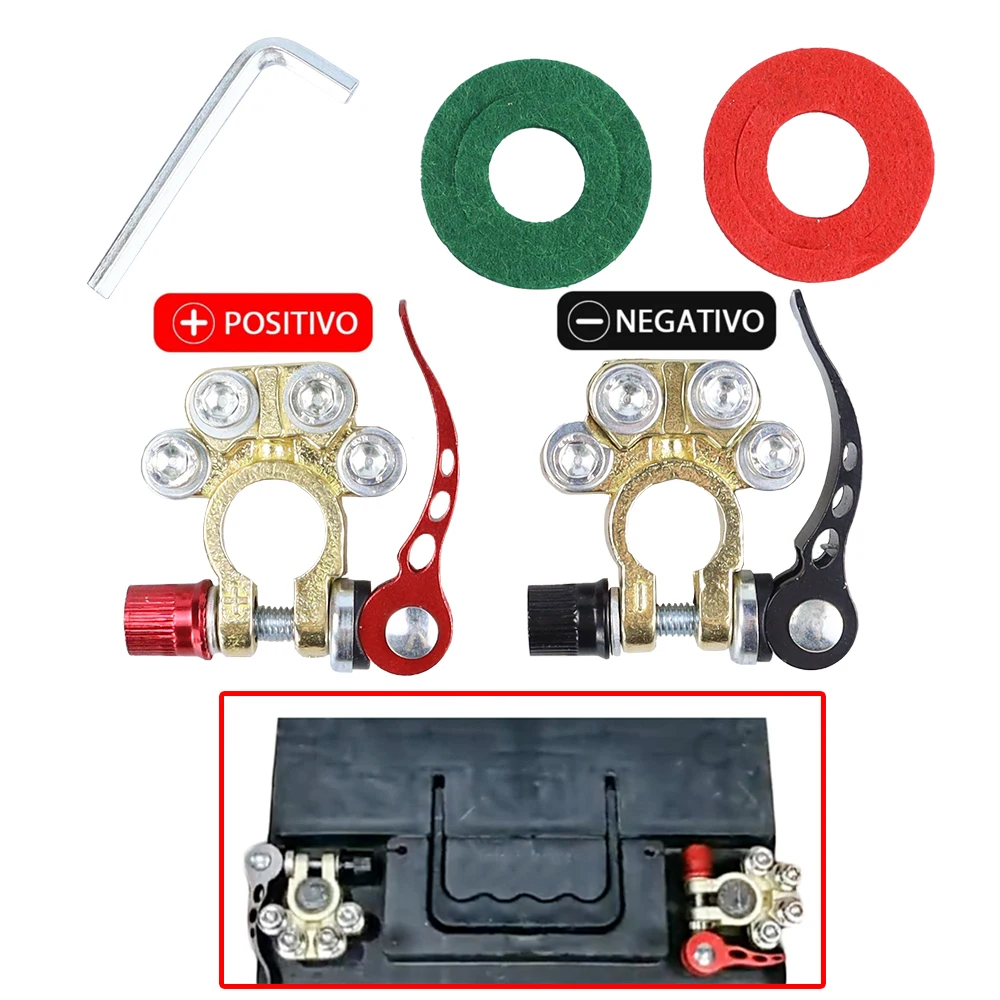 Car Battery Terminals 2/4 Ways Quick Disconnect Battery Connectors Quick Release Cable Terminal Adapter