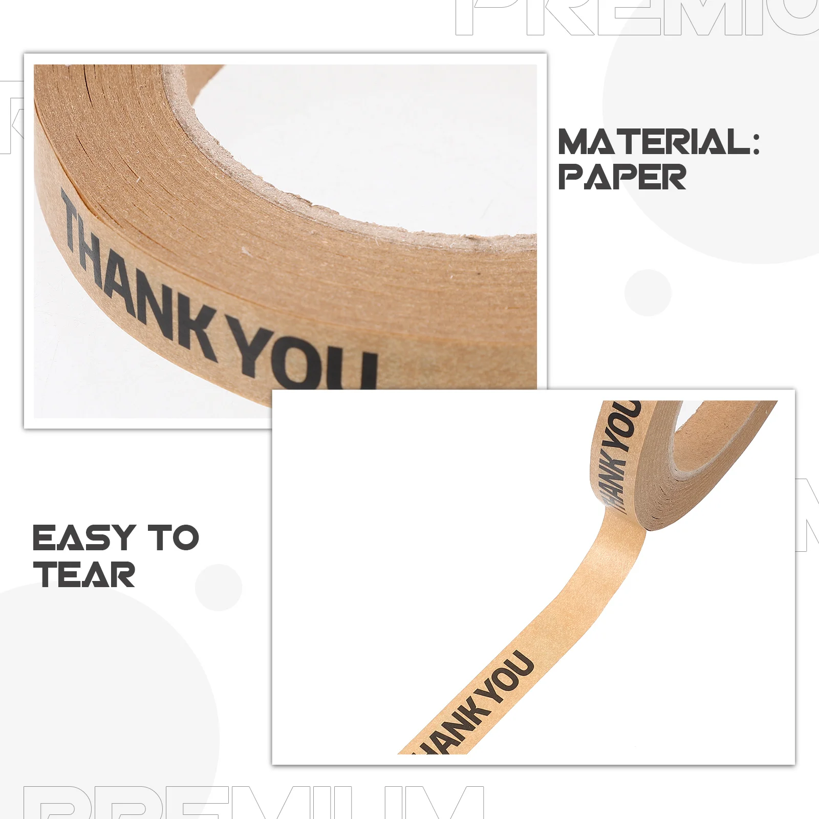 1 شريط عزل الورق لتغليف المخابز وتنسيق الزهور للأعمال الصغيرة شكرًا لك أشرطة التعبئة الشريطية